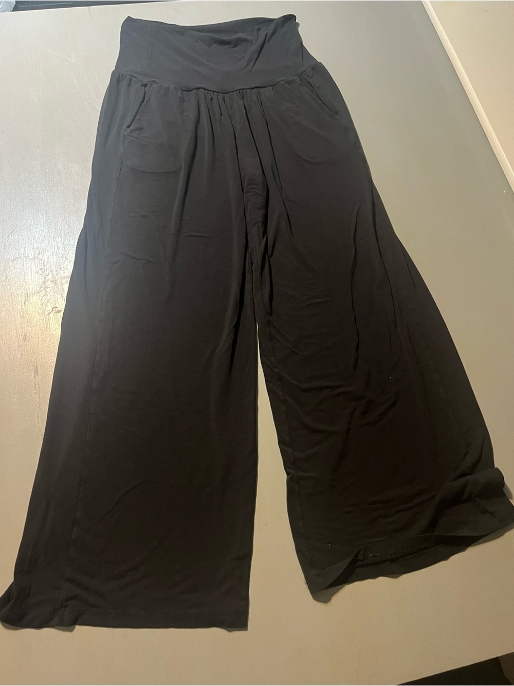Athleta High Rise Wide Leg Lounge Pants – Black – Size Medium